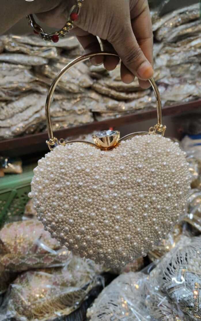 Heart Beaded Handmade  Bag